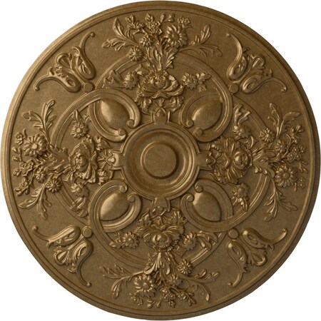 Ekena Millwork Baile Ceiling Medallion (Fits Canopies up to 6"), Hand-Painted Pale Gold, 31 1/4"OD x 2 1/4"P CM31BAPAS
